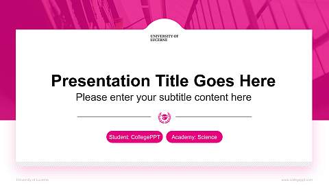 University of Lucerne National Scholarship Defense PPT Template