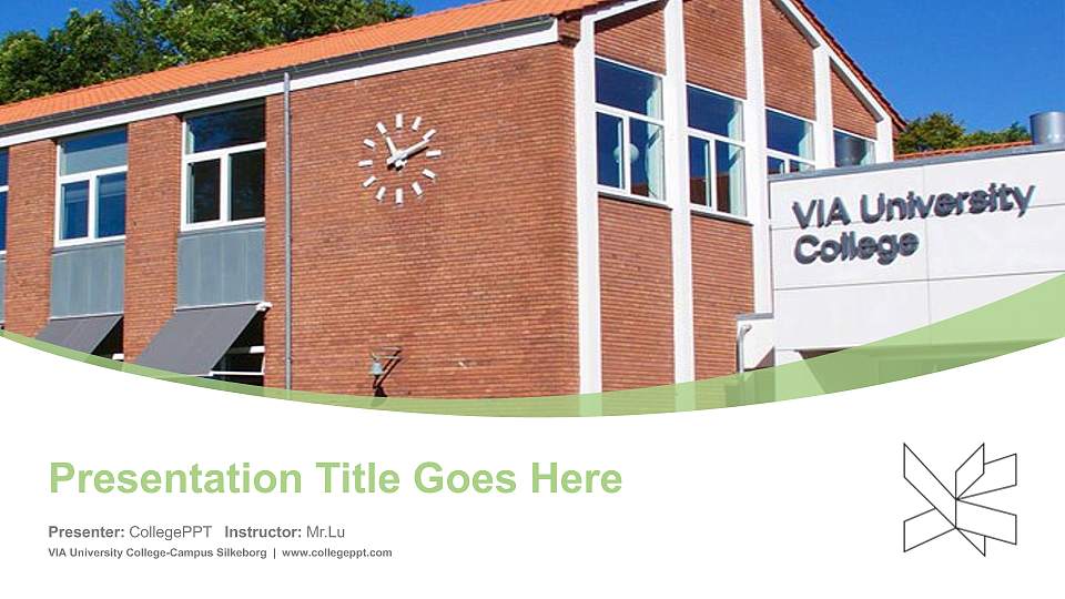 VIA University College-Campus Silkeborg Course/Courseware Creation PPT Template16:9 ratio PPT effect preview image