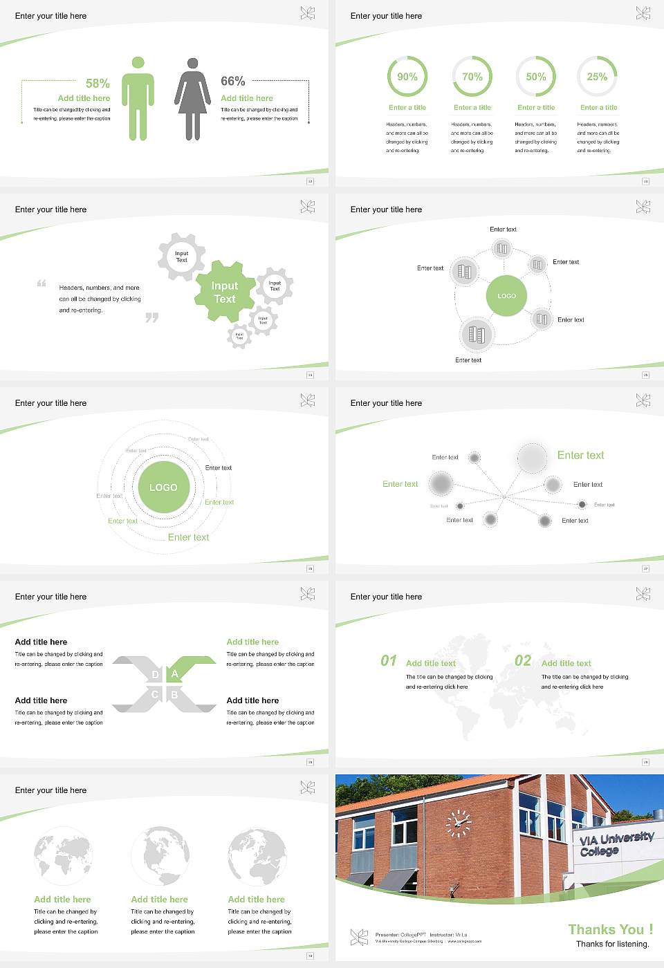 VIA University College-Campus Silkeborg Course/Courseware Creation PPT Template16:9 ratio PPT effect preview image4