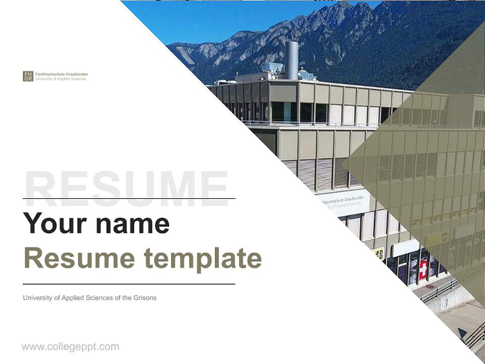 University of Applied Sciences of the Grisons Resume PPT Template4:3 ratio PPT effect preview image5