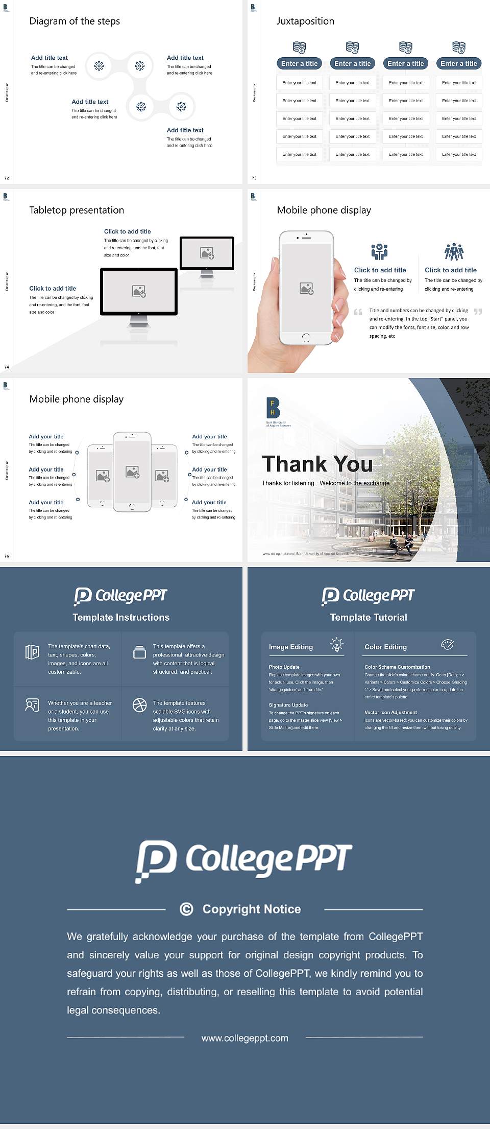 Bern University of Applied Sciences Competition/Entrepreneurship Contest PPT Template4:3 ratio PPT effect preview image9
