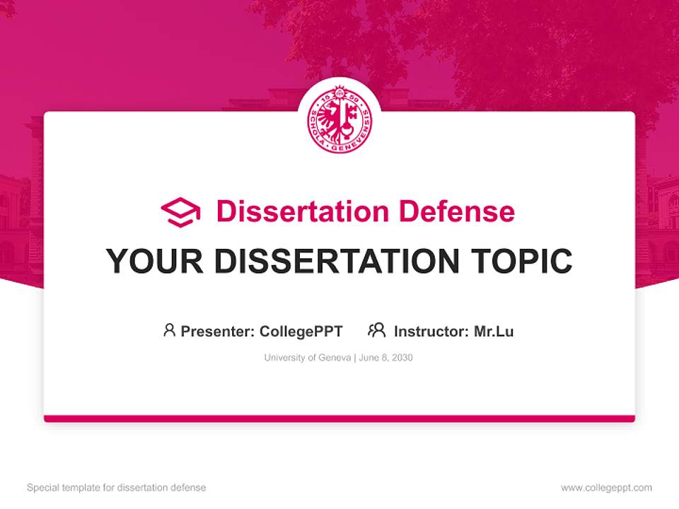 University of Geneva Graduation Thesis Defense PPT Template4:3 ratio PPT effect preview image7