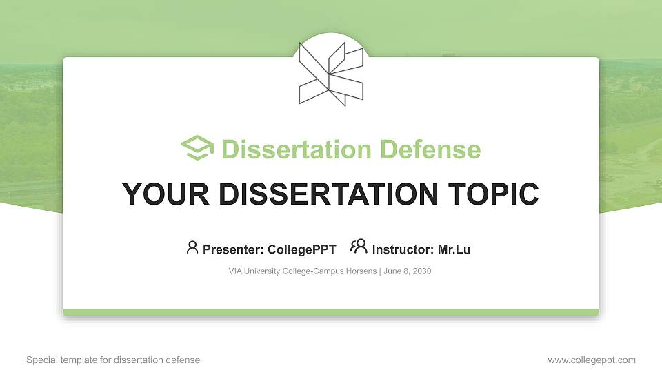 VIA University College-Campus Horsens Graduation Thesis Defense PPT Template16:9 ratio PPT effect preview image