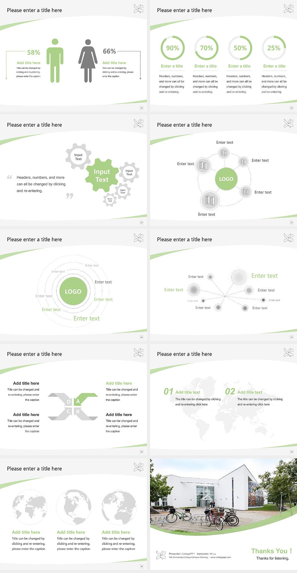 VIA University College-Campus Herning Course/Courseware Creation PPT Template4:3 ratio PPT effect preview image4