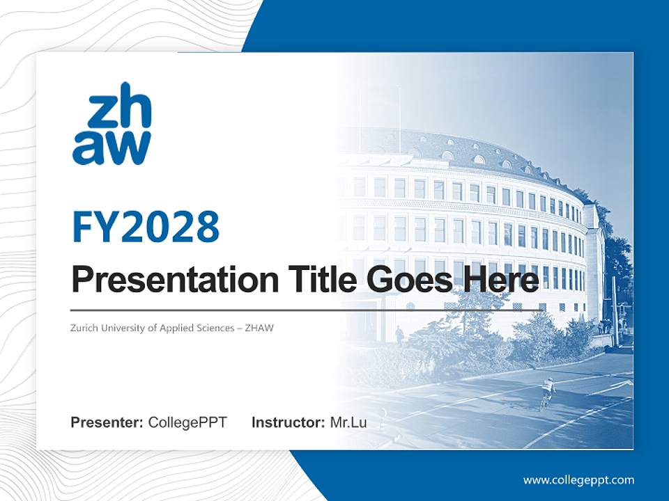 Zurich University of Applied Sciences – ZHAW Academic Presentation/Research Findings Report PPT Template4:3 ratio PPT effect preview image5
