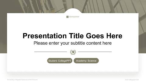University of Applied Sciences of the Grisons National Scholarship Defense PPT Template