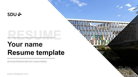 University of Southern Denmark（campus Kolding） Resume PPT Template