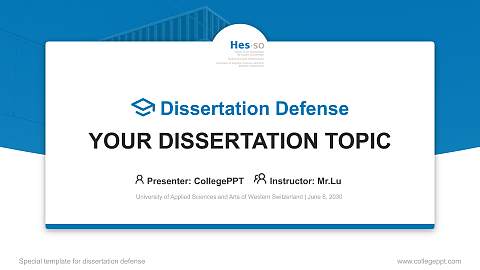 University of Applied Sciences and Arts of Western Switzerland Graduation Thesis Defense PPT Template