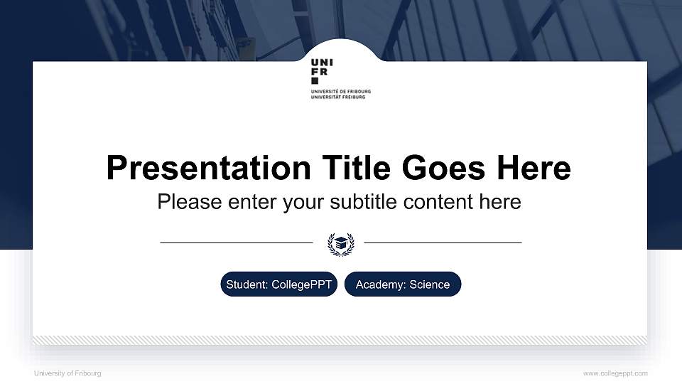 University of Fribourg National Scholarship Defense PPT Template16:9 ratio PPT effect preview image