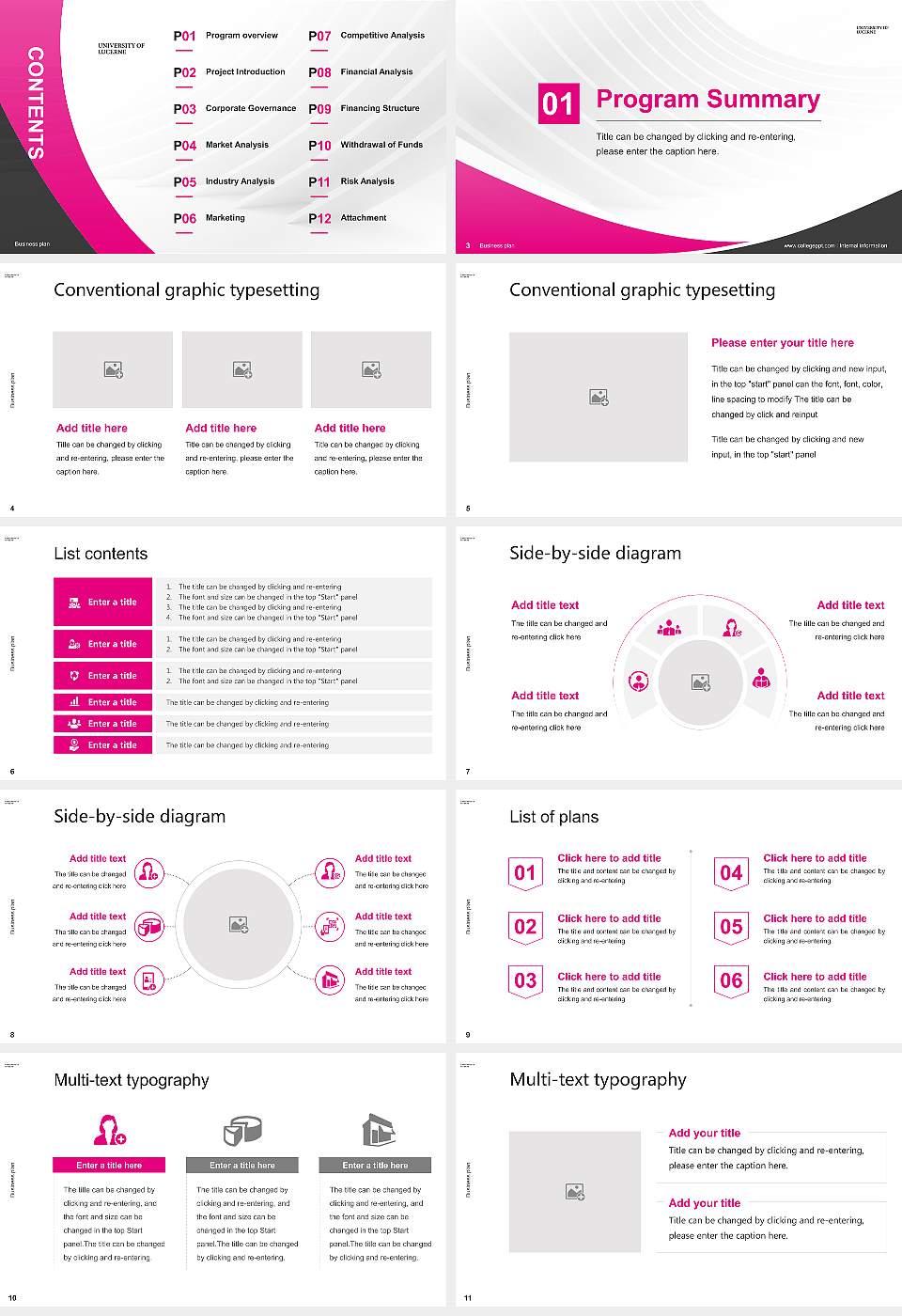 University of Lucerne Competition/Entrepreneurship Contest PPT Template16:9 ratio PPT effect preview image2