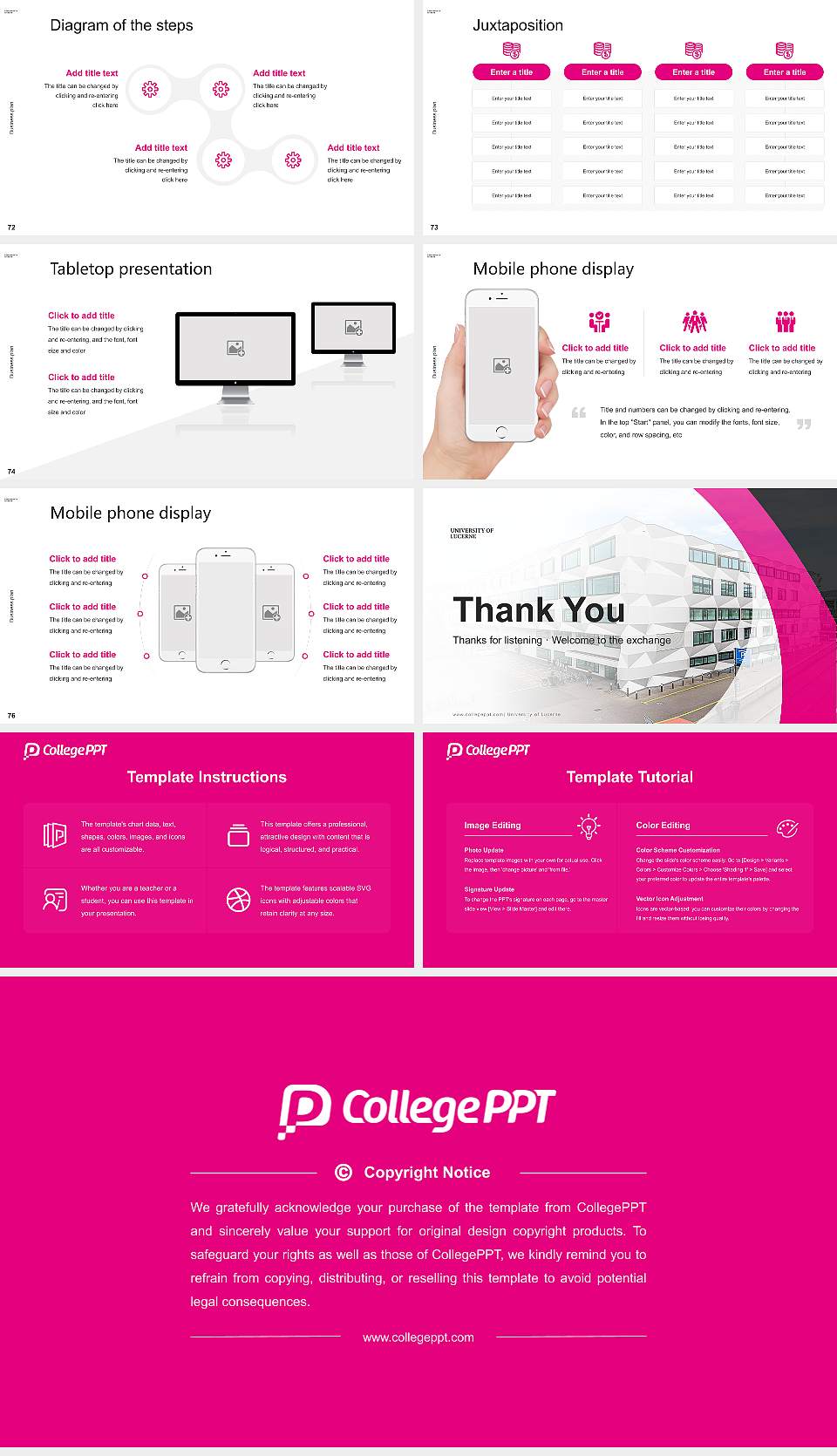 University of Lucerne Competition/Entrepreneurship Contest PPT Template16:9 ratio PPT effect preview image9