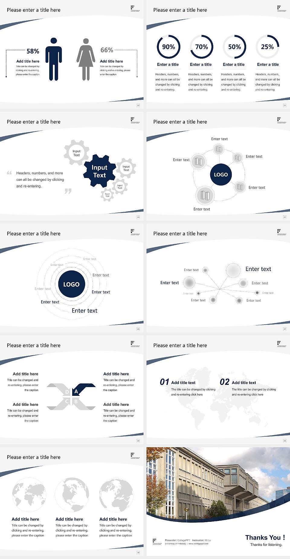 University of Fribourg Course/Courseware Creation PPT Template4:3 ratio PPT effect preview image4