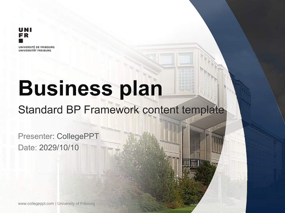 University of Fribourg Competition/Entrepreneurship Contest PPT Template4:3 ratio PPT effect preview image9
