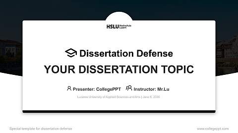 Lucerne University of Applied Sciences and Arts Graduation Thesis Defense PPT Template