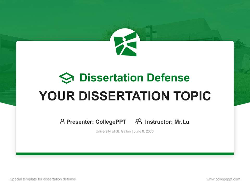 University of St. Gallen Graduation Thesis Defense PPT Template4:3 ratio PPT effect preview image7