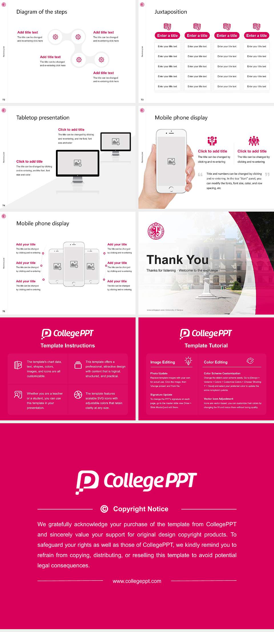 University of Geneva Competition/Entrepreneurship Contest PPT Template4:3 ratio PPT effect preview image9