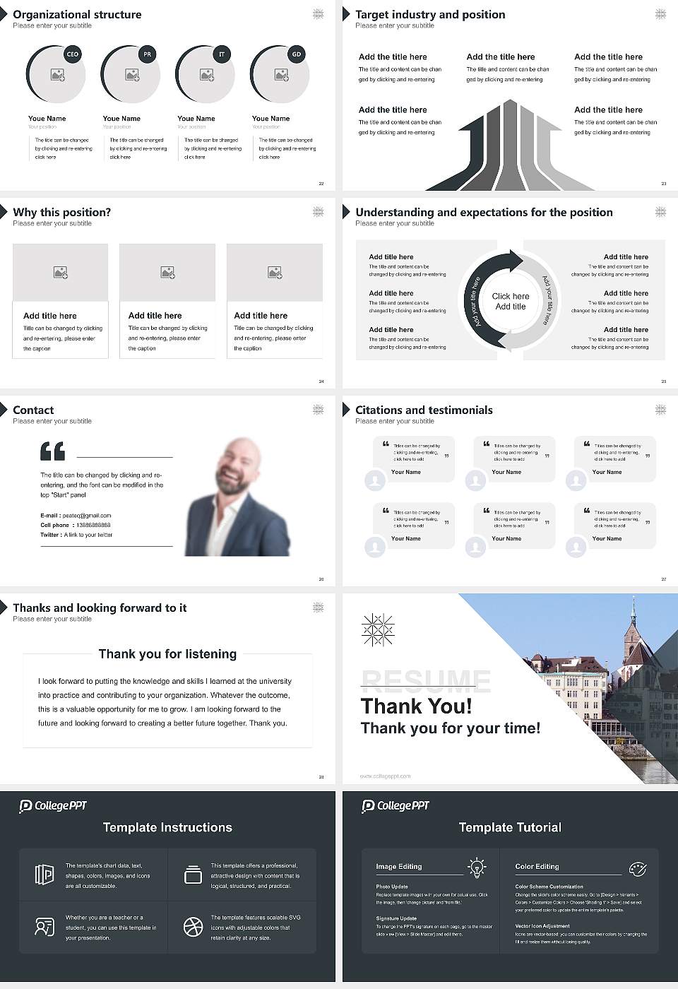 University of Basel Resume PPT Template16:9 ratio PPT effect preview image4