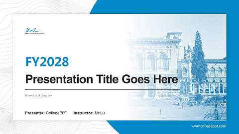 University of Lausanne Academic Presentation/Research Findings Report PPT Template