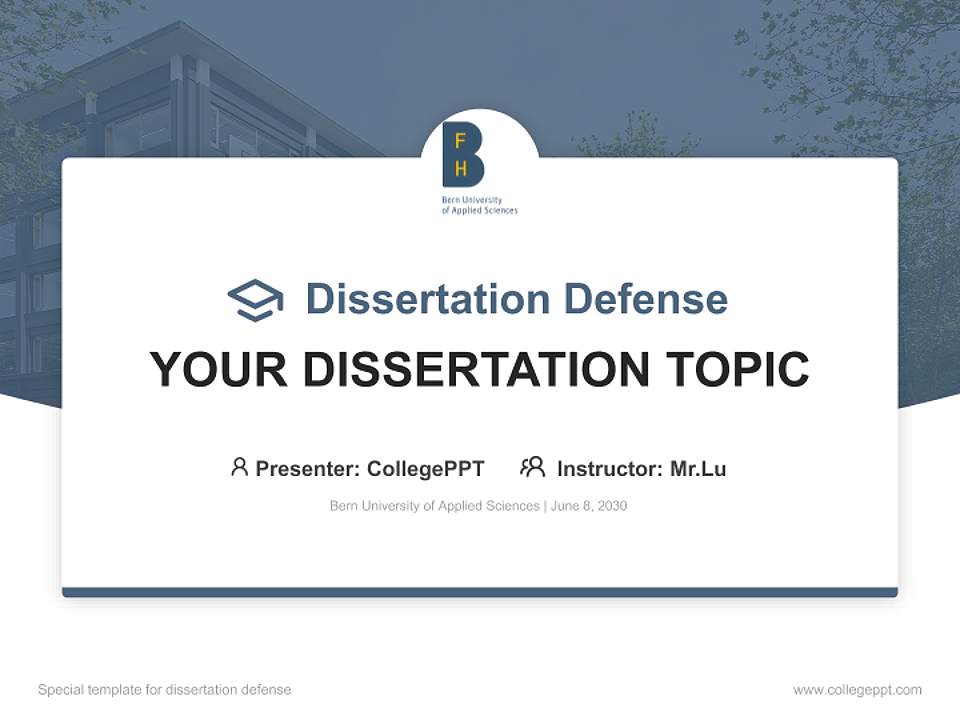 Bern University of Applied Sciences Graduation Thesis Defense PPT Template4:3 ratio PPT effect preview image7