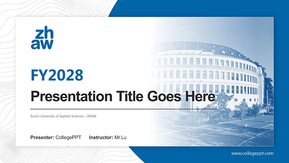Zurich University of Applied Sciences – ZHAW Academic Presentation/Research Findings Report PPT Template16:9 ratio PPT effect preview image1