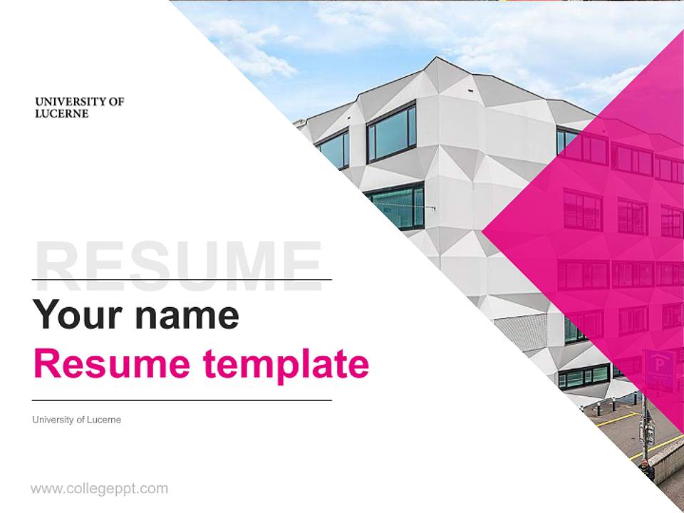 University of Lucerne Resume PPT Template4:3 ratio PPT effect preview image5