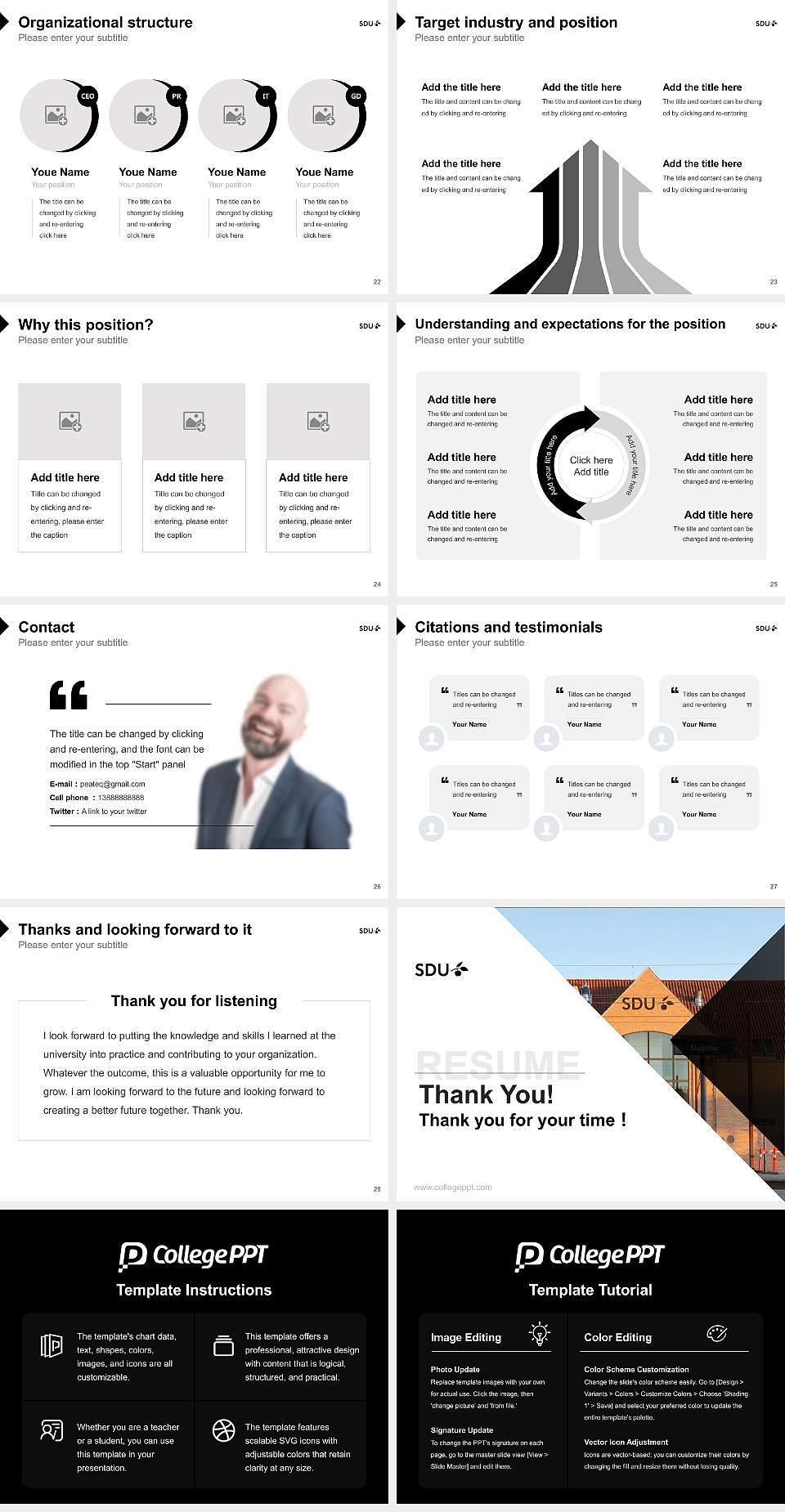 University of Southern Denmark（campus Slagelse） Resume PPT Template4:3 ratio PPT effect preview image4