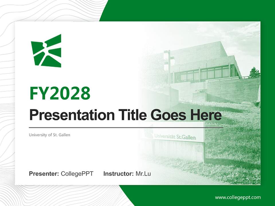University of St. Gallen Academic Presentation/Research Findings Report PPT Template4:3 ratio PPT effect preview image5