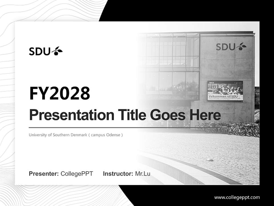 University of Southern Denmark（campus Odense） Academic Presentation/Research Findings Report PPT Template4:3 ratio PPT effect preview image5