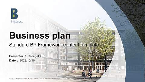Bern University of Applied Sciences Competition/Entrepreneurship Contest PPT Template