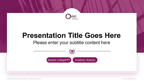 Eastern Switzerland University of Applied Sciences National Scholarship Defense PPT Template
