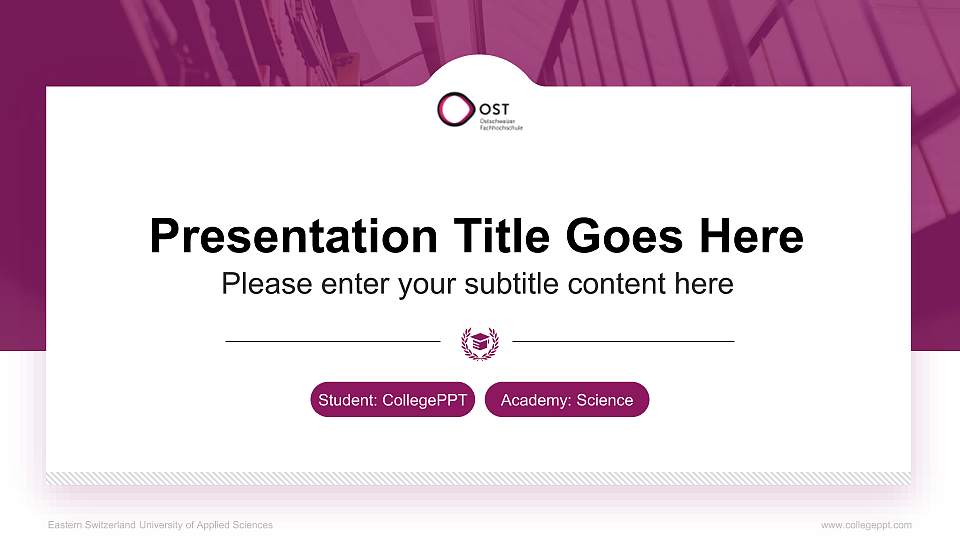 Eastern Switzerland University of Applied Sciences National Scholarship Defense PPT Template16:9 ratio PPT effect preview image1