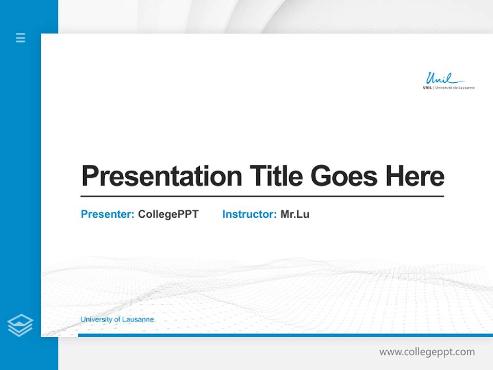 University of Lausanne Thesis Proposal/Graduation Defense PPT Template4:3 ratio PPT effect preview image5
