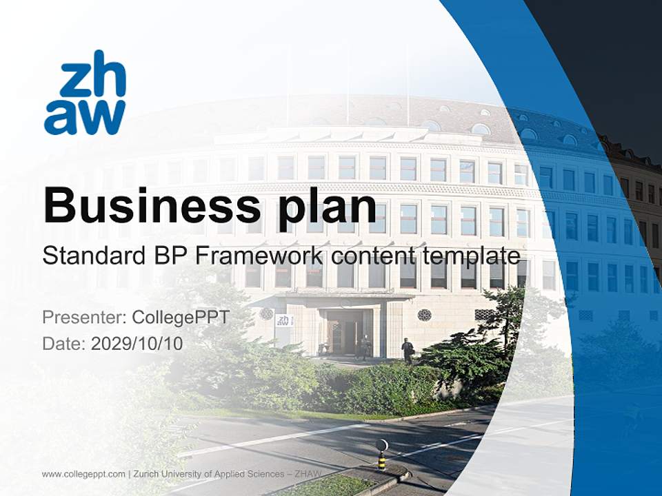 Zurich University of Applied Sciences – ZHAW Competition/Entrepreneurship Contest PPT Template4:3 ratio PPT effect preview image9