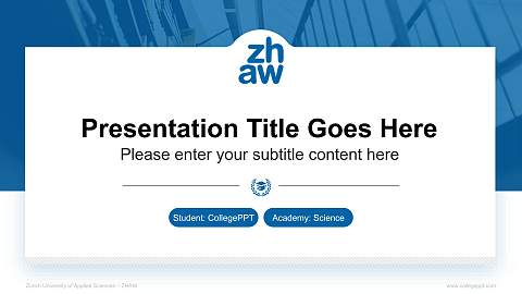 Zurich University of Applied Sciences – ZHAW National Scholarship Defense PPT Template