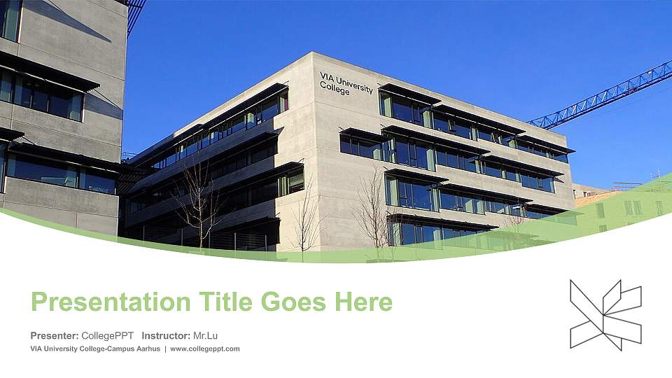 VIA University College-Campus Aarhus Course/Courseware Creation PPT Template16:9 ratio PPT effect preview image