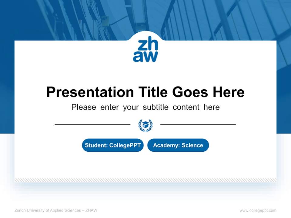 Zurich University of Applied Sciences – ZHAW National Scholarship Defense PPT Template4:3 ratio PPT effect preview image4