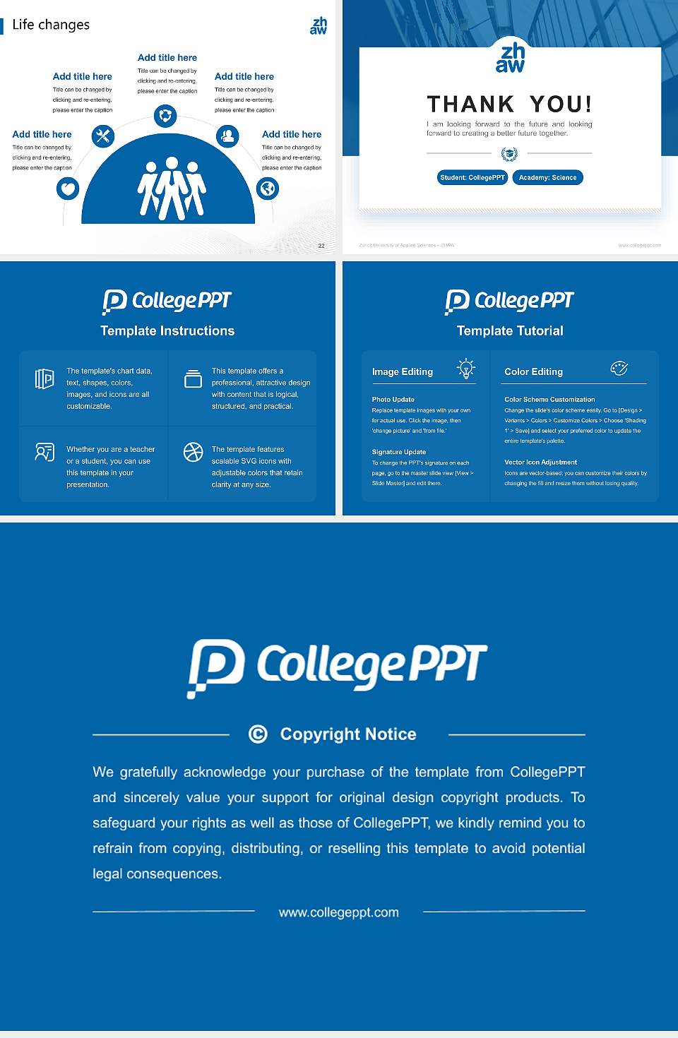 Zurich University of Applied Sciences – ZHAW National Scholarship Defense PPT Template4:3 ratio PPT effect preview image4