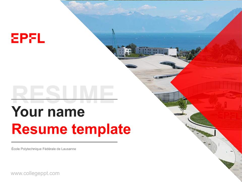 École Polytechnique Fédérale de Lausanne Resume PPT Template4:3 ratio PPT effect preview image5