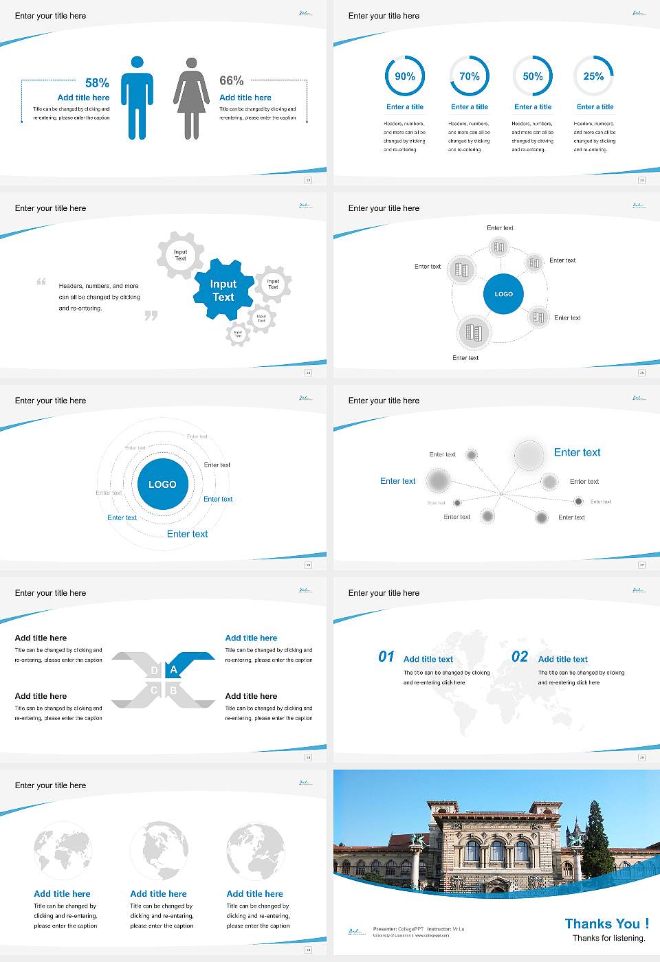 University of Lausanne Course/Courseware Creation PPT Template16:9 ratio PPT effect preview image4
