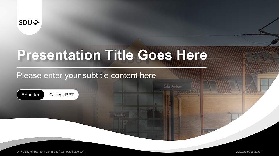 University of Southern Denmark（campus Slagelse） Lecture Sharing and Networking Event PPT Template16:9 ratio PPT effect preview image