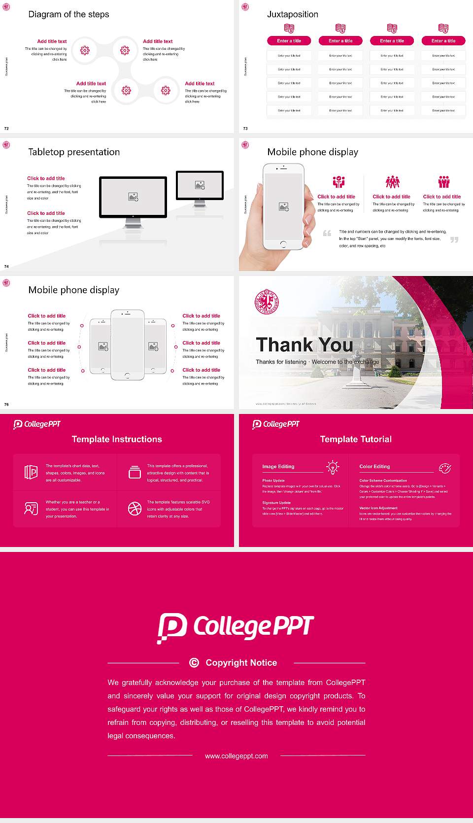 University of Geneva Competition/Entrepreneurship Contest PPT Template16:9 ratio PPT effect preview image9