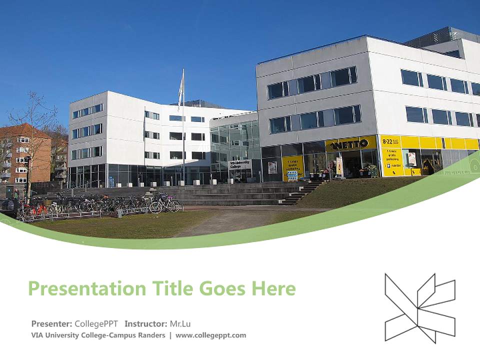 VIA University College-Campus Randers Course/Courseware Creation PPT Template4:3 ratio PPT effect preview image5