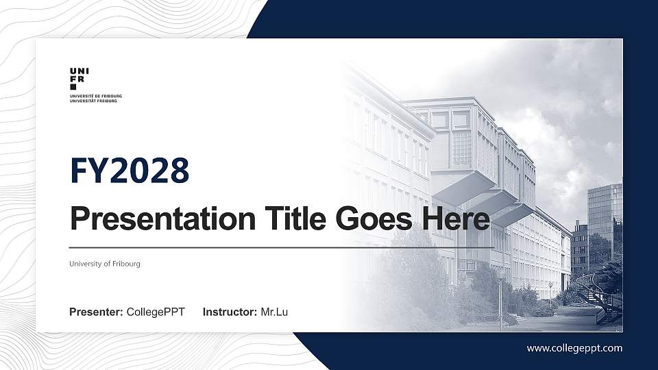 University of Fribourg Academic Presentation/Research Findings Report PPT Template16:9 ratio PPT effect preview image
