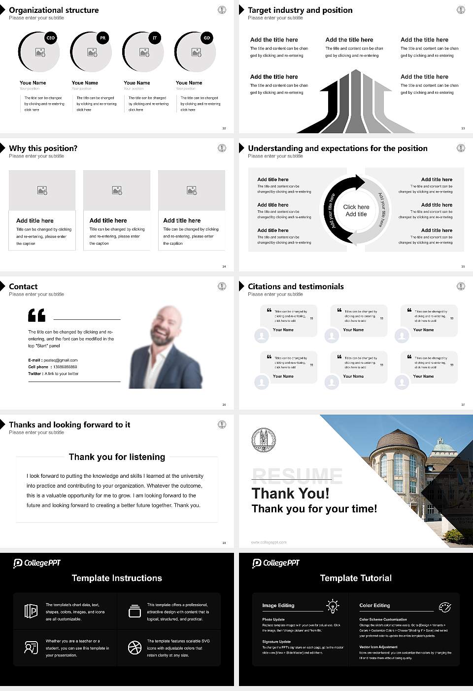 University of Zurich Resume PPT Template16:9 ratio PPT effect preview image4