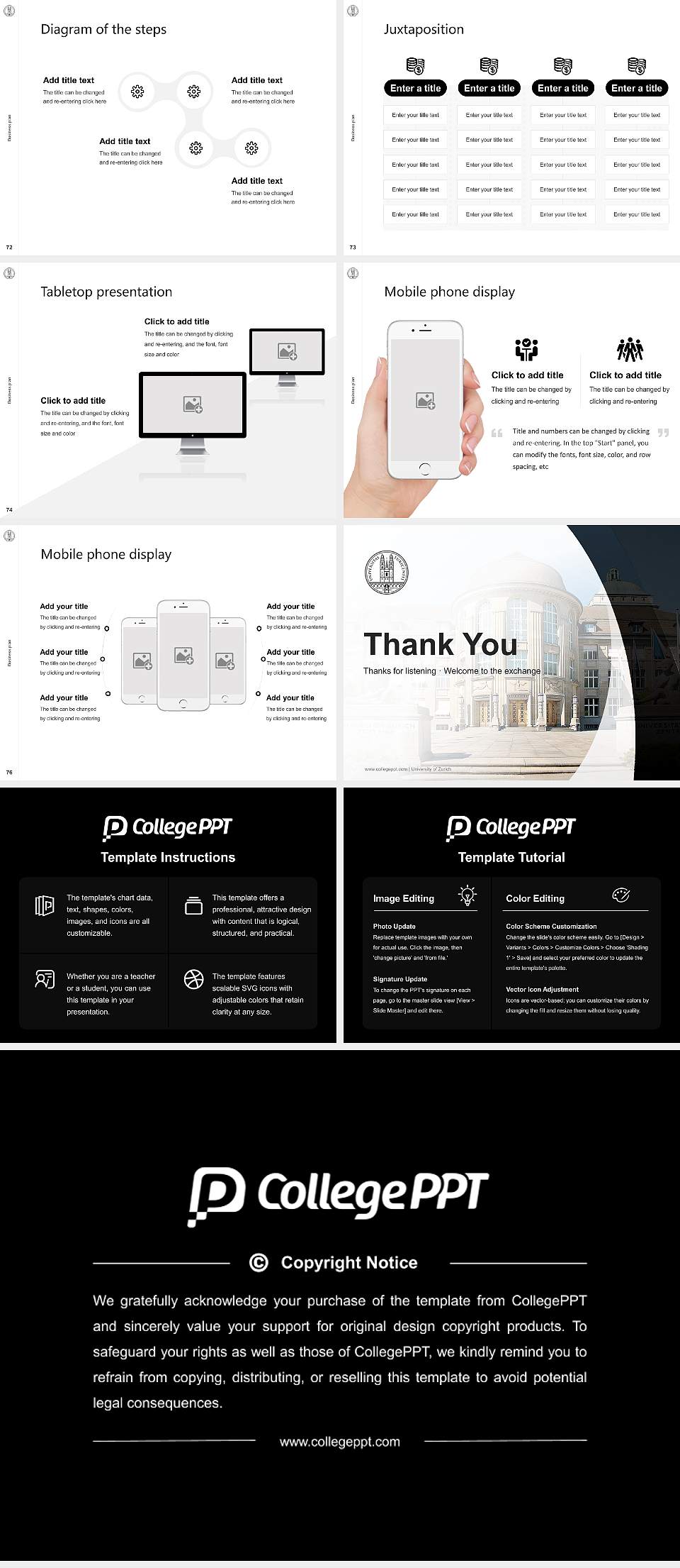 University of Zurich Competition/Entrepreneurship Contest PPT Template4:3 ratio PPT effect preview image9