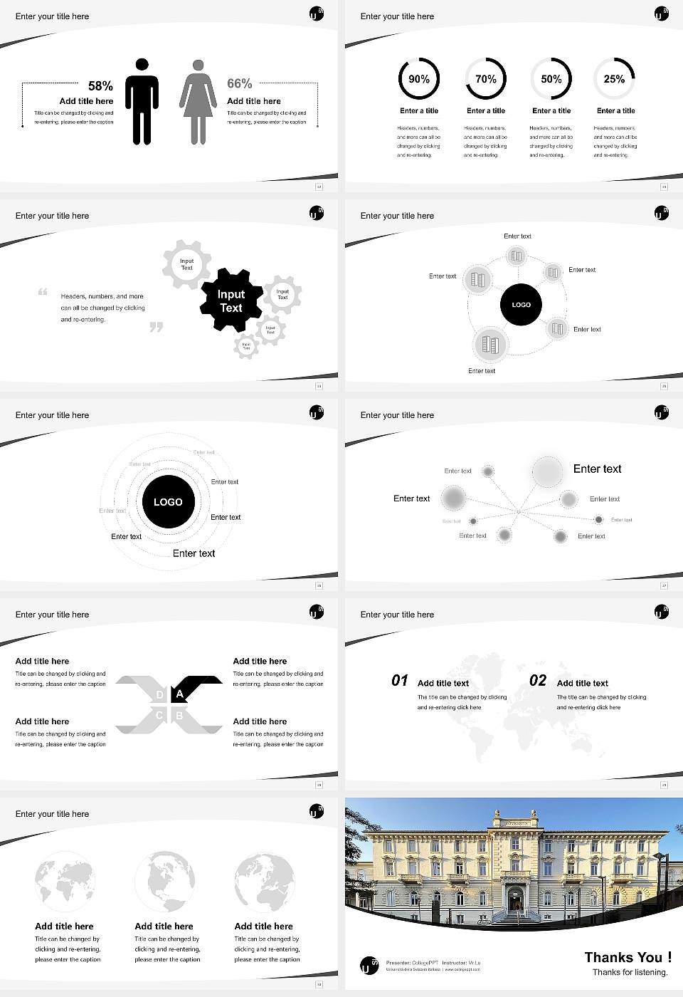 Università della Svizzera italiana Course/Courseware Creation PPT Template16:9 ratio PPT effect preview image4