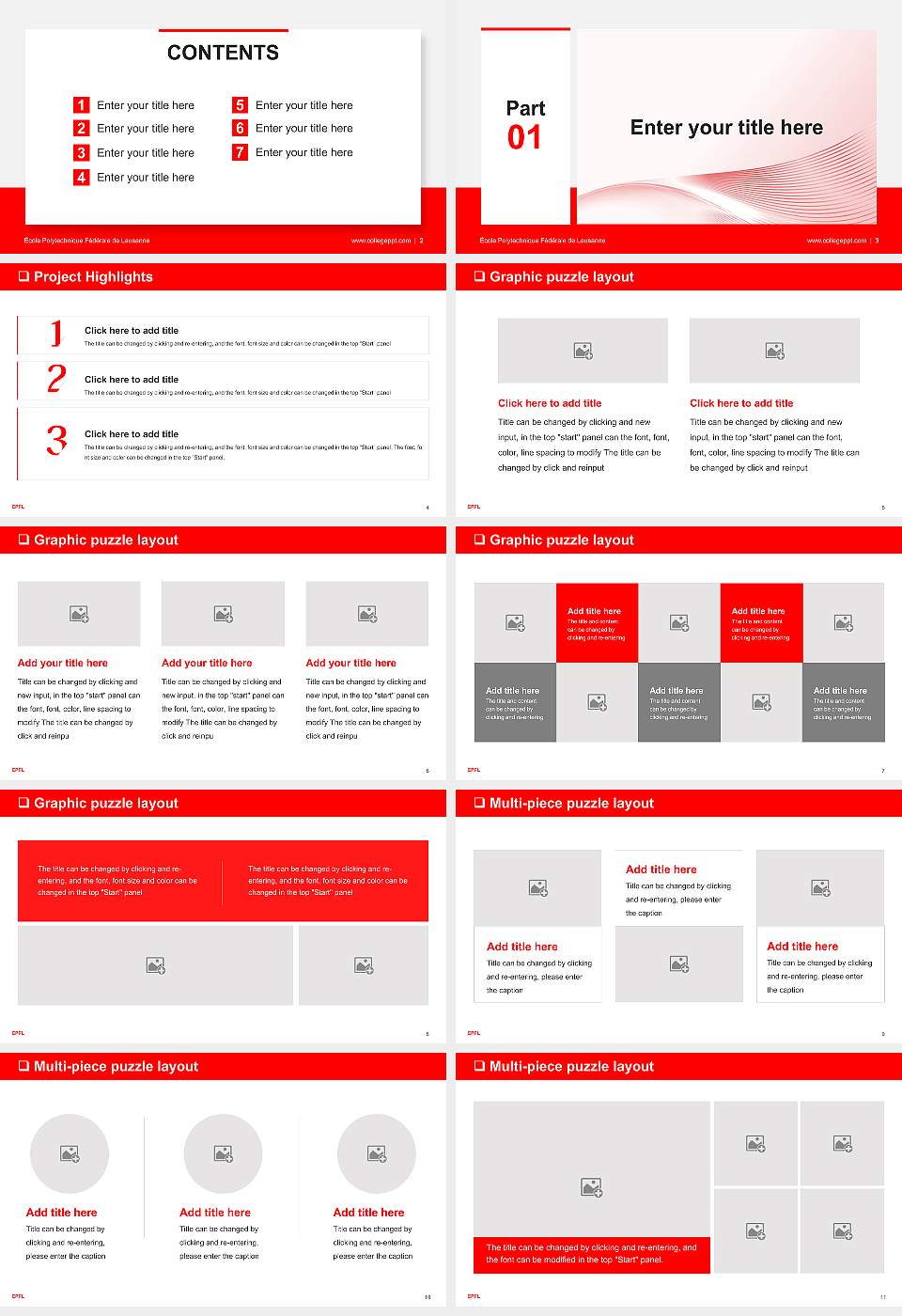 École Polytechnique Fédérale de Lausanne General PPT Template16:9 ratio PPT effect preview image2