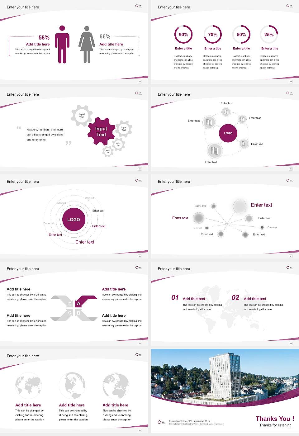 Eastern Switzerland University of Applied Sciences Course/Courseware Creation PPT Template16:9 ratio PPT effect preview image4