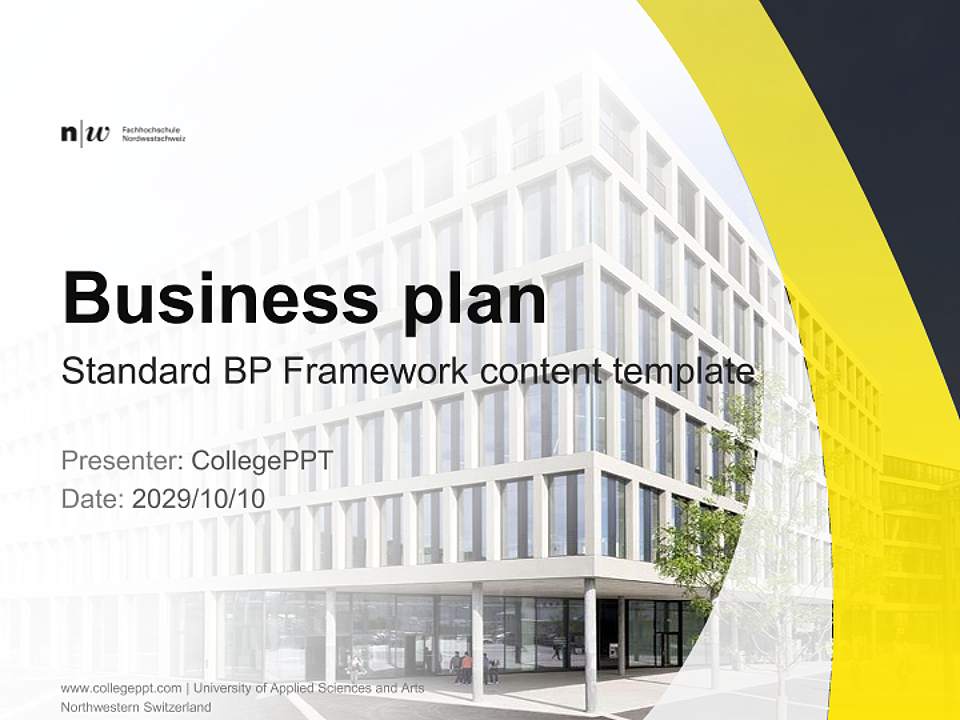 University of Applied Sciences and Arts Northwestern Switzerland Competition/Entrepreneurship Contest PPT Template4:3 ratio PPT effect preview image9
