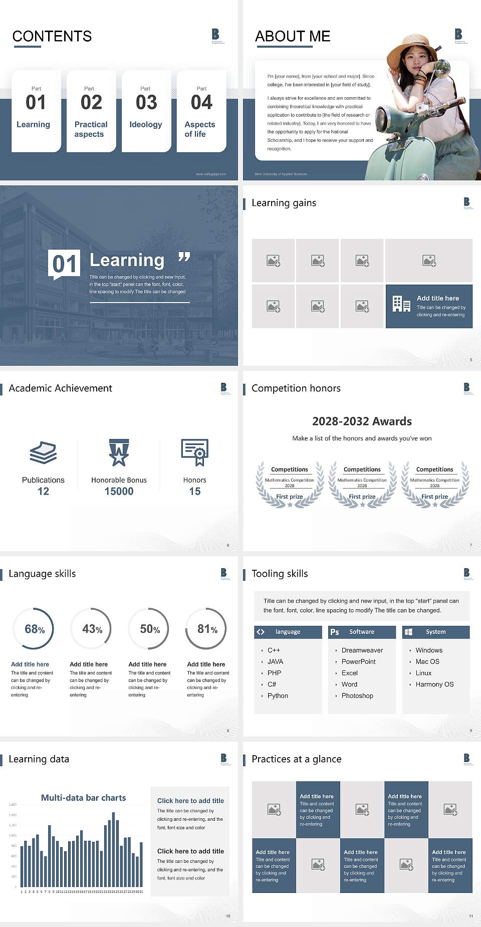 Bern University of Applied Sciences National Scholarship Defense PPT Template4:3 ratio PPT effect preview image2